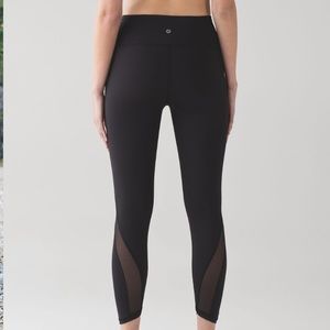 RARE NWT Lululemon Featherlight Tight! Black Mesh Size 4